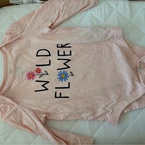 GAP Light Pink Floral Print Onesie